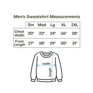 Found Item Clothing Men's Sweatshirt Size Chart